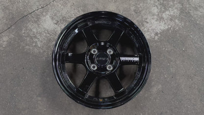 New 15X6.5 ET40 AOW Flow Formed TE37 Rim (4 wheel) Gloss Black 4X100