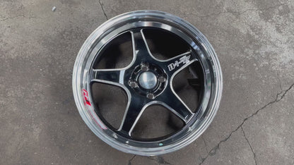 New 17 Lenso D1SF Rim (4 wheel) Black Polished Lip 4X100