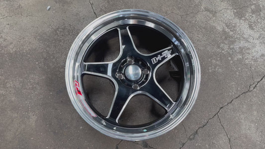 New 17 Lenso D1SF Rim (4 wheel) Black Polished Lip 4X100