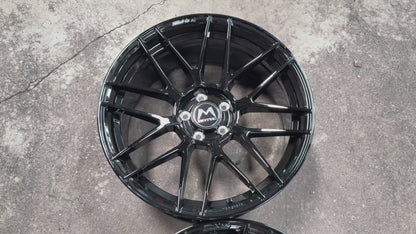 New 19x8.5 ET25 19x9.5 ET35 Motec MCR3 Flow Formed Rim 5x112 Black (4 Wheels)