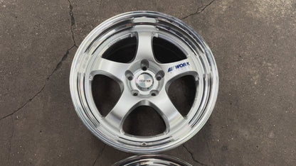 New 18x8.5 ET35 18x9.5 ET40 AOW S1R (4 wheels) Silver 5X114.3
