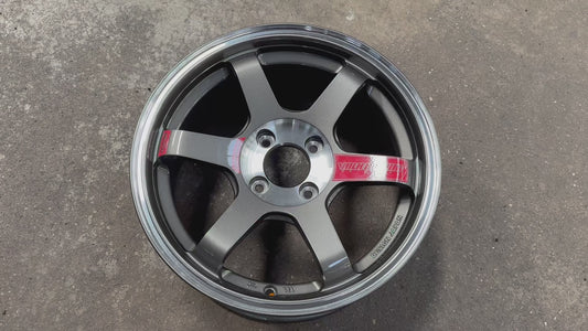 New 15X7 ET35 AOW TE37 SONIC Rim (4 wheel) Gloss Gunmetal 4X100