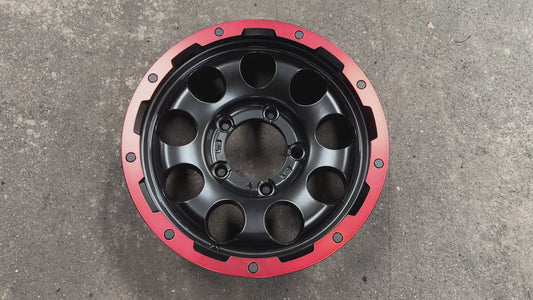 New 15 LEHRMEISTER LMG CS-9 Rim (5 wheel) Black Red 5x139.7 (5 pcs)