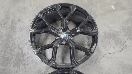 New 21 inch Staggered Overdrive Forged BMW Style 741M Gloss Black 5x120