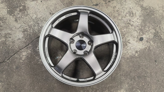 New 17x8 ET35 Enkei Racing PF05 Japan Rim (4 wheel) Dark Silver 5x114.3