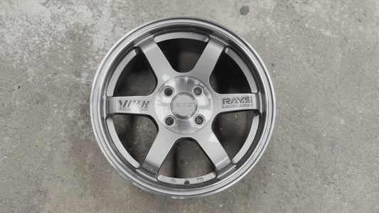 New 15X7 ET38 RS TE37 OG Rim (4 wheel) Gloss Gunmetal 4X100