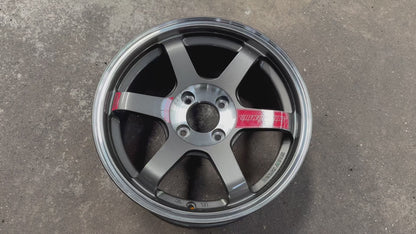 New 15X7 ET35 AOW TE37 SONIC Rim (4 wheel) Gloss Gunmetal 4X100