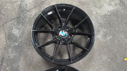 New 18x8J ET35 18x9J ET37 BMW Style 763M (4 wheels) Gloss Black 5X120