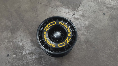New 16x8 ET-10 OZ Rally Rim (5 wheel) Black + Stickers 5x139.7 (5 pcs)