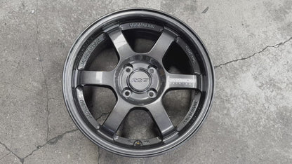 New 15X7 ET35 AOW TE37 Rim (4 wheel) Dark Gunmetal 4X100