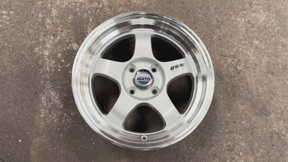 New 15X7 ET32 JS Work Meister Rim (4 wheel) 4X100 Gloss Silver 4X100