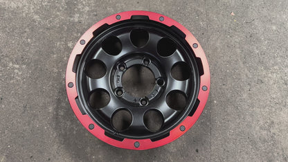 New 15 LEHRMEISTER LMG CS-9 Rim (5 wheel) Black Red 5x139.7 (5 pcs)