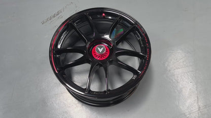 NEW 18x8.5 ET35 Lenso VNK (4 wheel) 5X114.3 Black Red