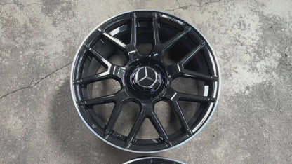 New 18x8 ET42 18x9 ET45 Mercedes AMG (4 wheels) GLOSS BLACK 5X112