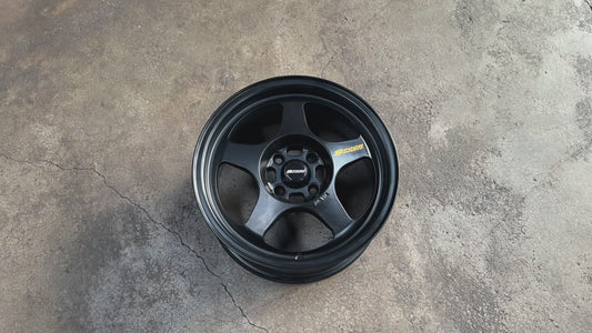 New 15X7 ET35 XOX Spoon Rim (4 wheel) Black 4X100