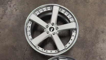New 20x9 ET38F ET30R Work Black Label Zeast BST2 (4 wheel) 5x114.3 Silver