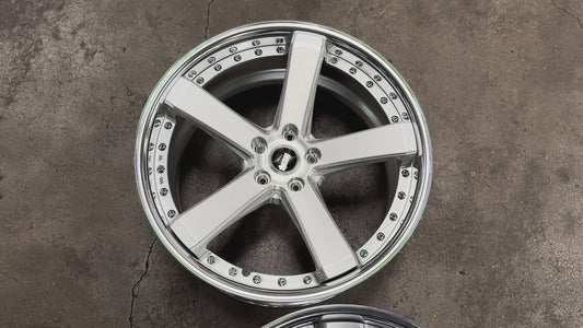 New 20x9 ET38F ET30R Work Black Label Zeast BST2 (4 wheel) 5x114.3 Silver