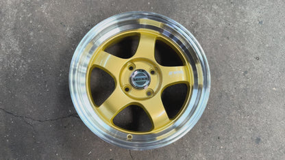 New 15X7 ET32 JS Work Meister Rim (4 wheel) Gloss Gold 4X100