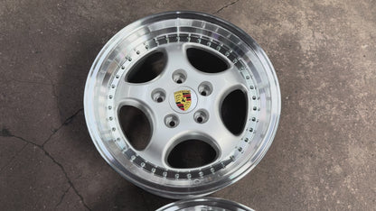 New 18x8 ET50 18x9.5 ET50 Porsche Carrera (4 wheels) Classic Silver 5x130
