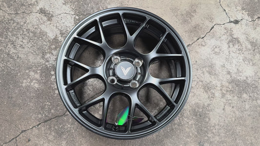 New 15x6.5 ET38 Lenso Eurospeed Rim (4 wheel) Satin Black 4x100