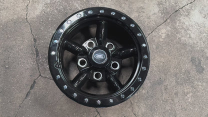 New 16x8 ET-15 Land Rover Defender Spectre Rim (5 wheel) Gloss Black 5x165 (5 pcs + 20 pcs NUTS)