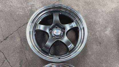 New 18x8.5 ET35 18x9.5 ET40 AOW S1R (4 wheels) Hyper Black 5X112