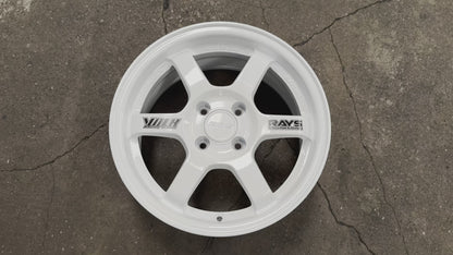 New 15X7 ET35 AOW Flow Formed TE37 Rim (4 wheel) Gloss White 4X100