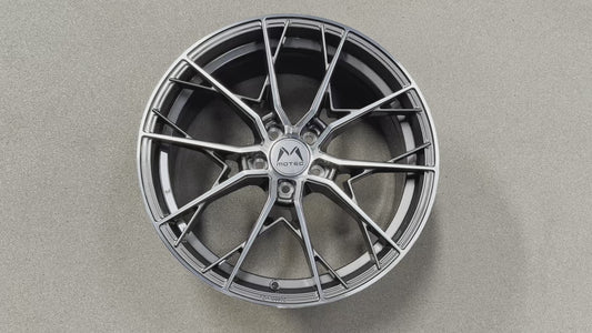 New 19x8.5 ET43 Motec MCR7 Rim (4 wheel) Gun Metal Polished 5x112