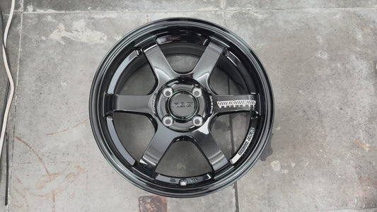 New 15X7 ET35 AOW TE37 Sonic Rim (4 wheel) Gloss Black 4X100