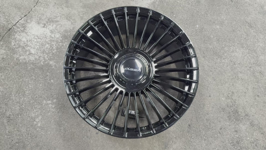 New 20x9 ET35 Lenso Crown Gloss Black 5x108 (4 Wheels)